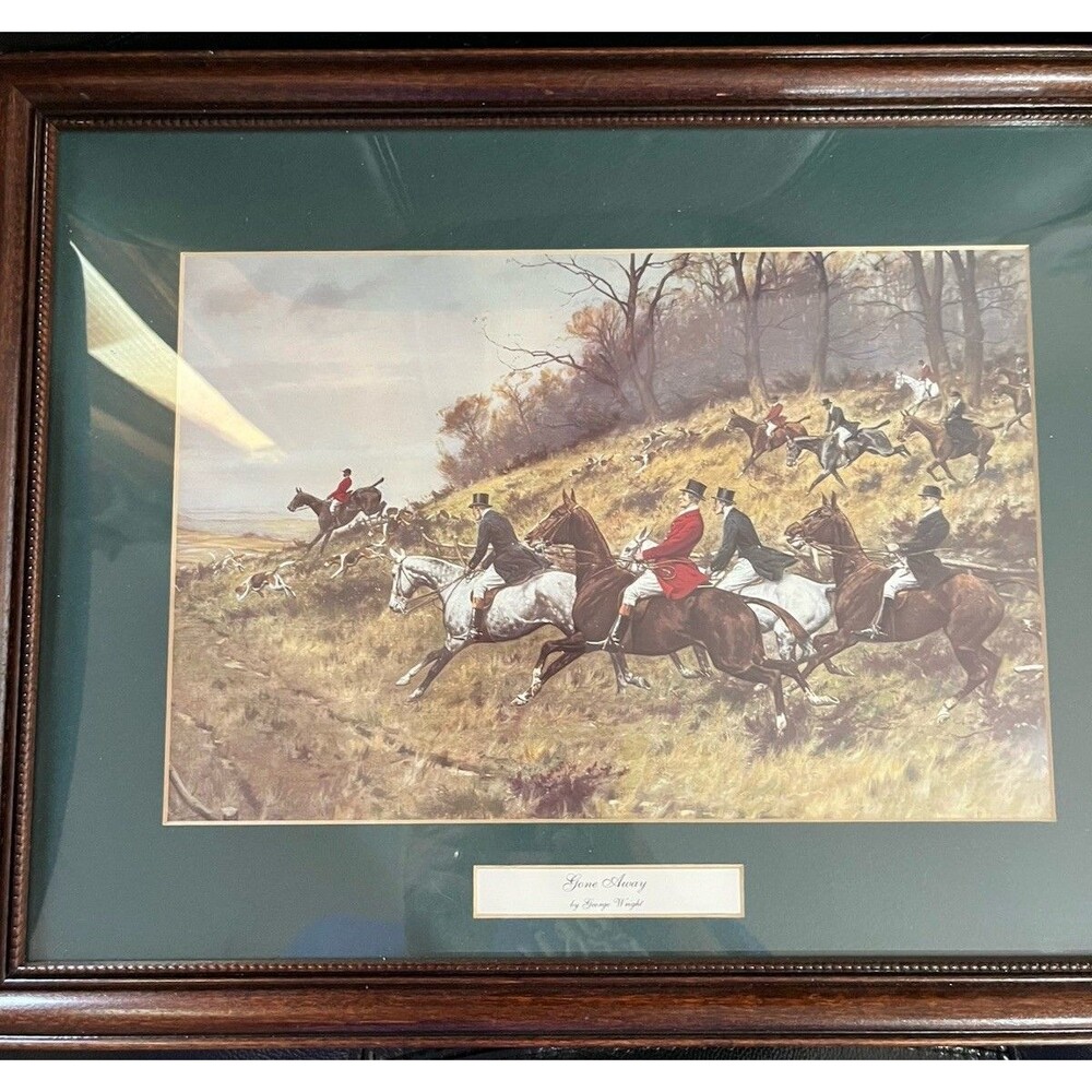 Set of 2 Vintage George Wright Print "Gone Away" "Full Cry" - Picture 16 of 16
